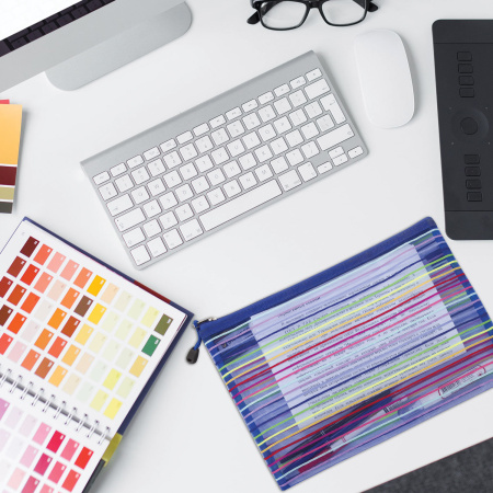 Папка-конверт на молнии формат B5+ (310х220 мм), сетчатая ткань, BRAUBERG "Stripes", 224047 - Папки-конверты на молнии