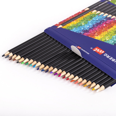 Карандаши художественные цветные BRAUBERG ART CLASSIC, 24 цвета, МЯГКИЙ грифель 3,3 мм, 181537 - Карандаши цветные и акварельные профессиональные