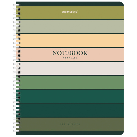 Тетрадь А5 120 л. BRAUBERG, гребень, клетка, "Classic" (4 вида в спайке), 404446 - Тетради более 60 листов