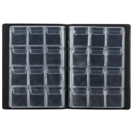 Альбом нумизмата для 120 монет, 125х175 мм, ПВХ, коричневый, STAFF, 238074 - Альбомы для монет и купюр