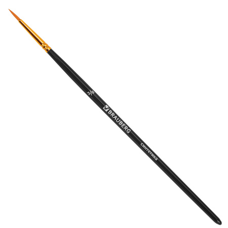 Кисти синтетика BRAUBERG, НАБОР 10 шт., черные (Круглые; Овальные; Плоские; Лайнеры), 201028 - Кисти для рисования