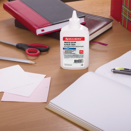 Клей ПВА-СУПЕР BRAUBERG (керамика, ткань, кожа, дерево, бумага, картон), 125 г, 222927 - Клей ПВА
