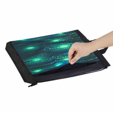 Мешок для обуви ЮНЛАНДИЯ, с ручками, боковой карман на молнии, 46х36 см, "Matrix", 271068 - Мешки для обуви