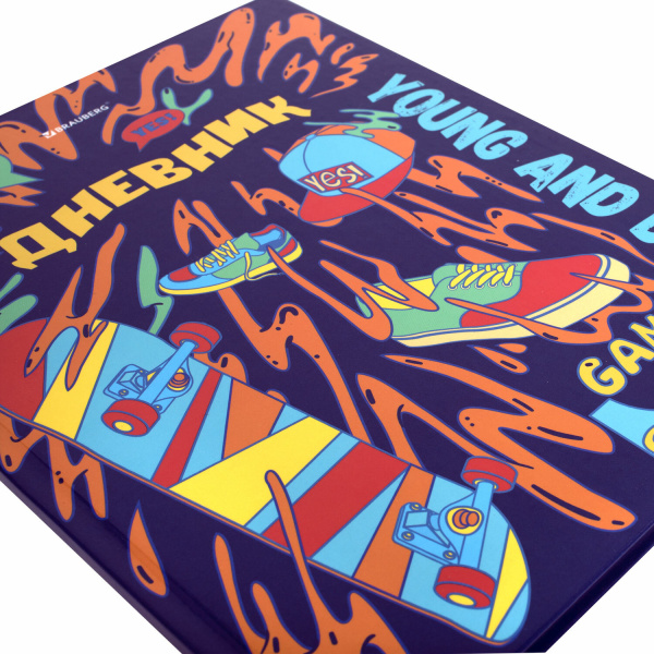 Дневник 1-11 класс 40 л., твердый, BRAUBERG, глянцевая ламинация, "Skateboarder", 106617 - Дневники универсальные