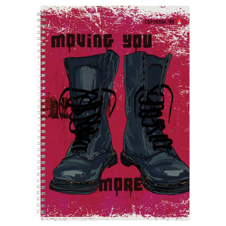 Тетрадь А4 80 л. АЛЬТ гребень, клетка, глянцевая ламинация, "BOOTS" (3 вида), 7-80-1120 - Тетради формата А4