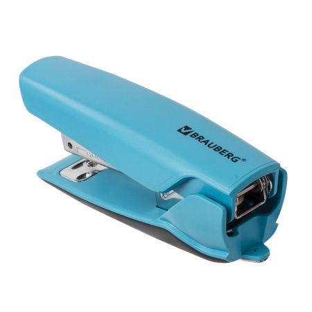 Степлер №24/6, 26/6 BRAUBERG "ULTRA", до 30 листов, с антистеплером, голубой, 228757 - Степлеры настольные