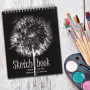 Скетчбук, серая бумага 120 г/м2, 170х195 мм, 30 л., гребень, подложка, цветная фольга, &quot;Одуванчик&quot;, 98672 - Альбомы, скетчбуки и бумага для графики и эскизов