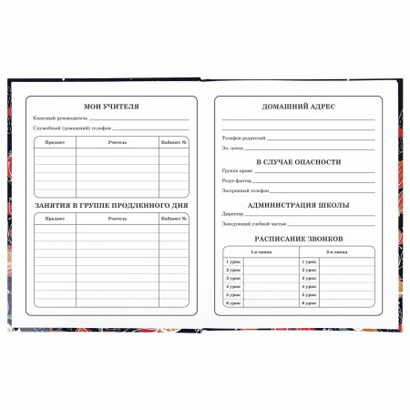 Дневник 1-4 класс 48 л., твердый, ЮНЛАНДИЯ, глянцевая ламинация, с подсказом, "Flower Girl", 106354 - Дневники для младших классов