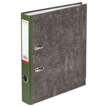 Папка-регистратор ОФИСМАГ, фактура стандарт, с мраморным покрытием, 50 мм, зеленый корешок, 225588