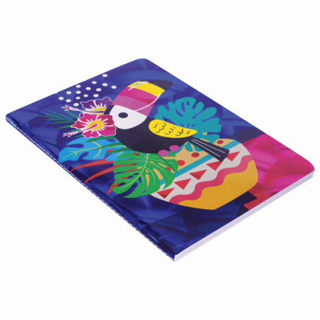 Блокнот МАЛЫЙ ФОРМАТ (103х148 мм) А6, 32 л., сшивка, голограмма, клетка, ЮНЛАНДИЯ, Тукан, 662702 - Блокноты детские