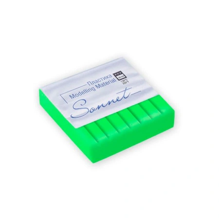 Полимерная глина (пластика) "Сонет" цвет зелёный бриллиант брус 56 г