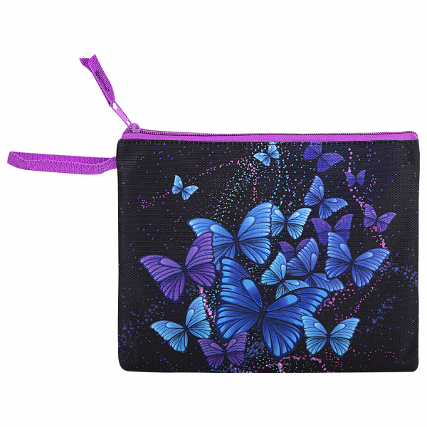 Папка для тетрадей BRAUBERG А5, 1 отделение, полиэстер, на молнии, с ручкой, "Fly Aways", 271499 - Папки для тетрадей и уроков труда