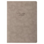 Тетрадь-скетчбук 60 л. обложка кожзам под замшу, сшивка, B5 (179х250мм), 70 г/м2, СЕРЫЙ, BRAUBERG CAPRISE, 403865 - Тетради более 60 листов