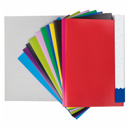 Картон цветной А4 МЕЛОВАННЫЙ (глянцевый), 12 листов 12 цветов, в папке, BRAUBERG, 200х290 мм, "Гонки", 129916 - Цветной и белый картон