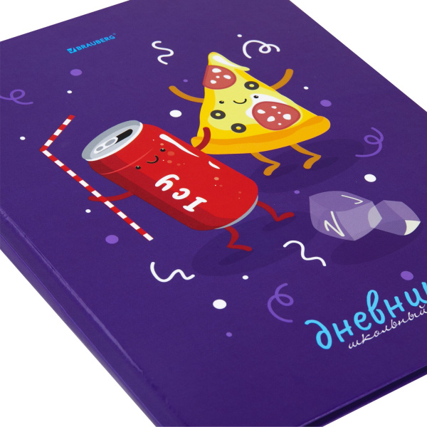 Дневник 1-11 класс 40 л., твердый, BRAUBERG, глянцевая ламинация, "Funny Food", 106620 - Дневники универсальные