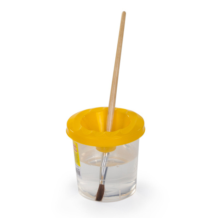 Стакан-непроливайка ЮНЛАНДИЯ, желтая крышка, 191311 - Аксессуары для рисования