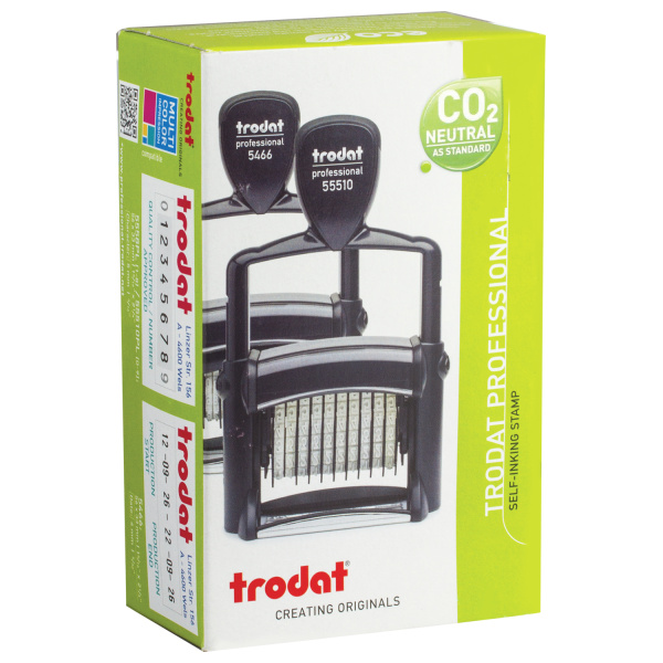 Нумератор металлический 10-разрядный, оттиск 47х5 мм, синий, TRODAT 55510, 75878 - Нумераторы