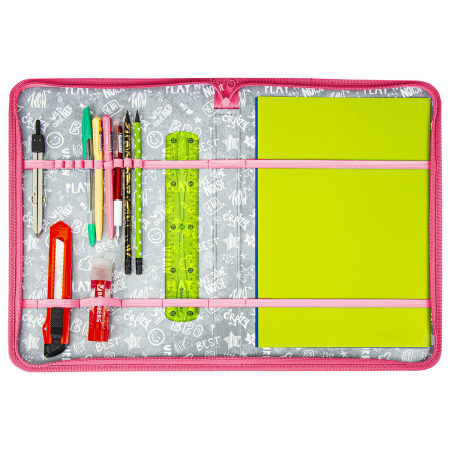 Папка для труда на молнии BRAUBERG А4 с ручкой, 1 отделение, картон, органайзер, "Samoyed", 270989 - Папки для тетрадей и уроков труда