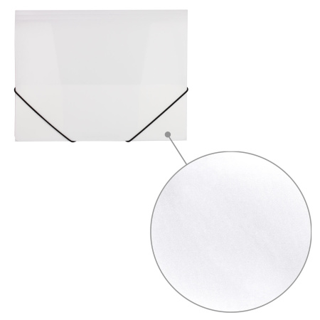 Папка на резинках BRAUBERG "Office", белая, до 300 листов, 500 мкм, 228080 - Папки на резинках пластиковые