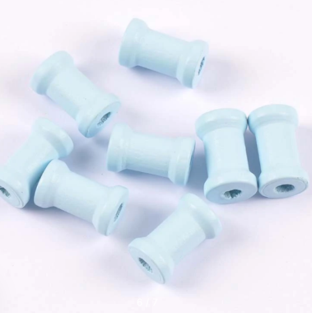 Деревянная катушка голубого цвета, размер 12*20 мм, 6 шт