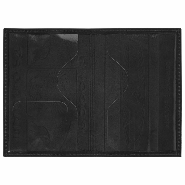 Обложка для паспорта натуральная кожа краст, герб РФ + "ПАСПОРТ РОССИЯ", черная, BRAUBERG, 238209 - Обложки для паспорта