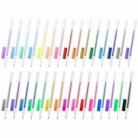 Ручки гелевые ПИФАГОР, НАБОР 30 ЦВЕТОВ, "ЭНИКИ-БЕНИКИ", линия письма 0,5 мм, 143825 - Наборы гелевых ручек