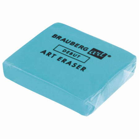 Ластик-клячка художественный BRAUBERG ART "DEBUT", 40х36х10 мм, мягкий, голубой, 229583 - Художественные ластики и клячки
