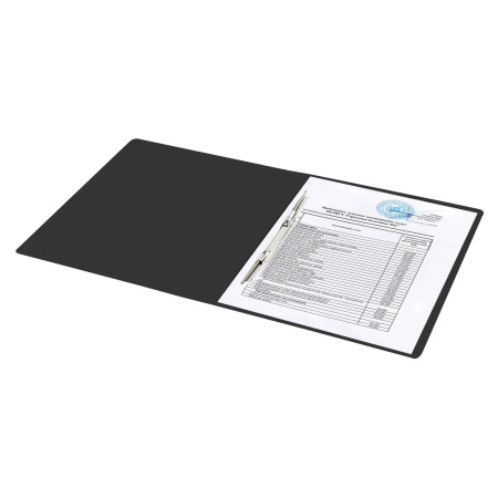 Папка с металлическим скоросшивателем BRAUBERG стандарт, черная, до 100 листов, 0,6 мм, 221634 - Папки с пружинным и пластиковым скоросшивателем