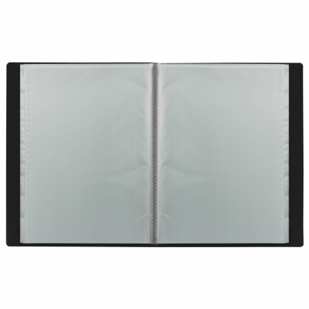 Папка 40 вкладышей BRAUBERG "Office", черная, 0,6 мм, 271327 - Папки с вкладышами (файлами)