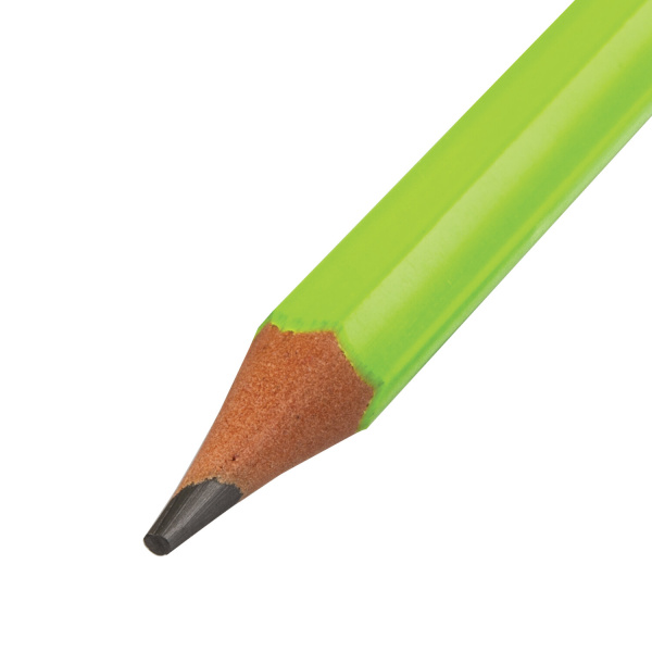 Карандаш чернографитный ПИФАГОР, 1 шт., НВ, пластиковый, корпус салатовый, с ластиком, 181445 - Карандаши чернографитные