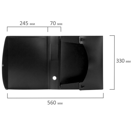 Короб архивный (330х245 мм), 70 мм, пластик, разборный, до 600 листов, черный, 0,9 мм, BRAUBERG "Energy", 231538 - Короба и архивные системы пластиковые