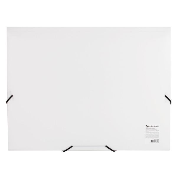 Папка на резинках BRAUBERG "Office", белая, до 300 листов, 500 мкм, 228080 - Папки на резинках пластиковые