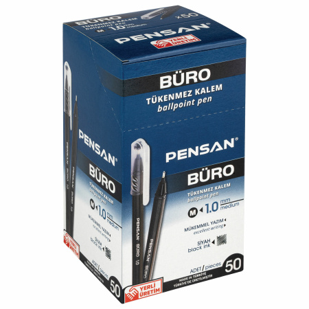 Ручка шариковая масляная PENSAN "Buro", СИНЯЯ, игольчатый узел 1 мм, линия письма 0,8 мм, 2270 - Ручки шариковые неавтоматические