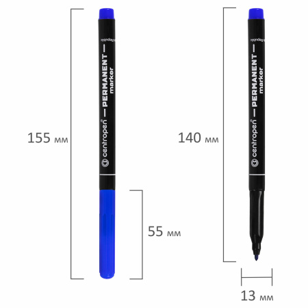 Маркер перманентный CENTROPEN 2536, СИНИЙ, тонкий наконечник, 1 мм, трехгранная зона захвата, 6 2536 0106 - Маркеры перманентные