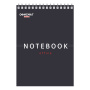Блокнот А5 146х209 мм, 80 л., гребень, картон, жесткая подложка, клетка, ОФИСМАГ, темно-серый, 129868 - Блокноты