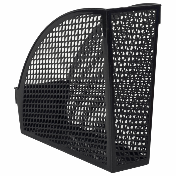 Лоток вертикальный для бумаг STAFF "Profit", 270х100х250 мм, сетчатый, полипропилен, черный, 237253 - Лотки вертикальные (стойки-уголки)