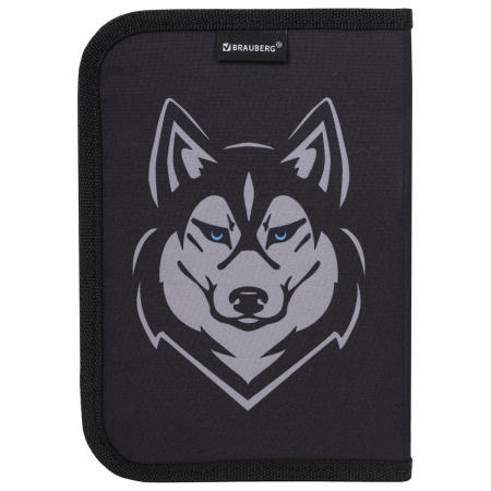 Пенал BRAUBERG, 1 отделение, полиэстер, 21х14 см, "Husky", 271532 - Пеналы каркасные