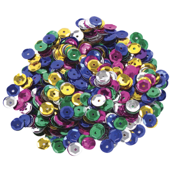 Пайетки для творчества "Классика", цвет ассорти, 6 мм, 30 грамм, 5 цветов, ОСТРОВ СОКРОВИЩ, 661262 - Пайетки для творчества