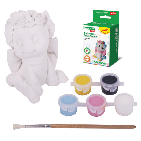 ФИГУРКА ИЗ ГИПСА с красками и кистью для росписи, ассорти, BRAUBERG KIDS, 665203, 1 шт - Наборы для рукоделия