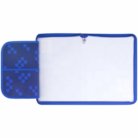 Папка для труда на молнии ЮНЛАНДИЯ А4, 1 отделение, откидная планка, органайзер, "Square world", 270987 - Папки для тетрадей и уроков труда