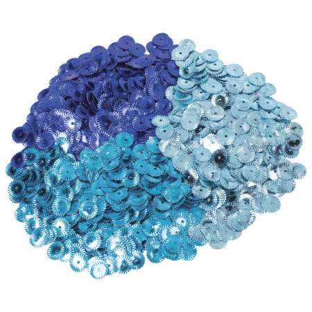 Пайетки для творчества "Рифленые", оттенки голубого, 10 мм, 30 грамм, ОСТРОВ СОКРОВИЩ, 661270 - Пайетки для творчества