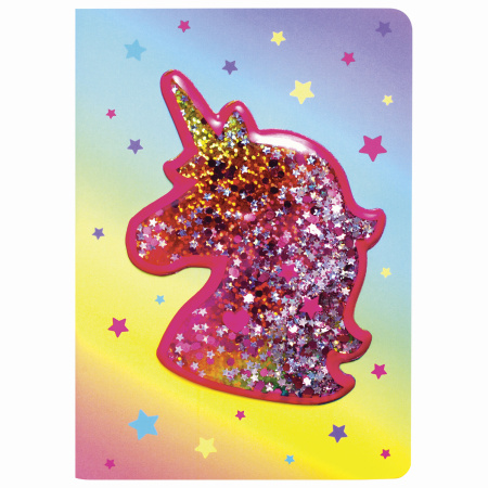 Блокнот МАЛЫЙ ФОРМАТ (103х148 мм) А6, 32 л., сшивка, декор, клетка, ЮНЛАНДИЯ, Единорог, 662707 - Блокноты детские