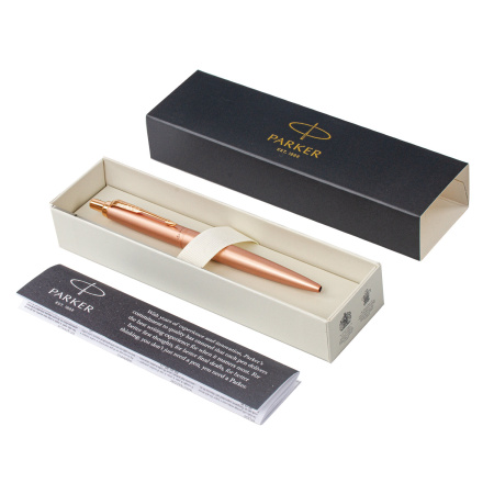 Ручка шариковая PARKER "Jotter XL Monochrome Pink Gold PGT", корпус "розовое золото", сталь, синяя, 2122755 - Ручки шариковые подарочные