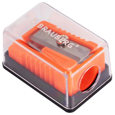 Точилка BRAUBERG "Assistant Mini", с контейнером, пластиковая, корпус ассорти, 228458 - Точилки ручные