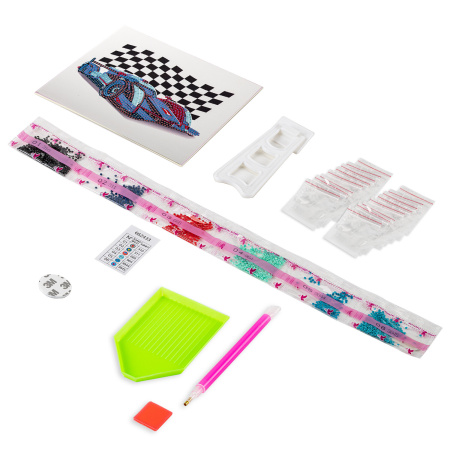 Картина стразами (алмазная мозаика) 20х20 см, ЮНЛАНДИЯ "Автомобиль", картон, 662433 - Алмазная вышивка