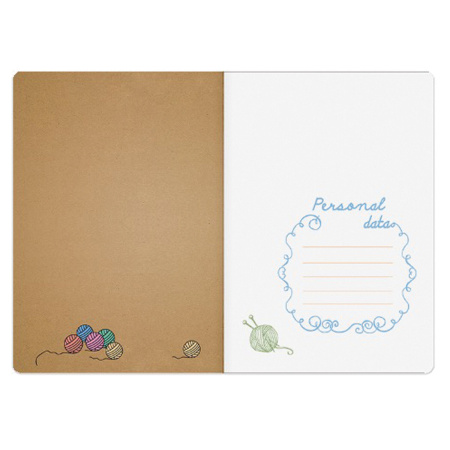 Тетрадь B5 (179х250 мм) 60 л. BRUNO VISCONTI сшивка, клетка, крафт картон, бежевая бумага 70 г/м2, "CAT AND BALL", 7-60-001/02 - Тетради более 60 листов