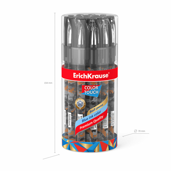 Ручка шариковая ERICH KRAUSE ColorTouch "Rough native", СИНЯЯ, узел 0,7 мм, линия письма 0,35 мм, 48766 - Ручки шариковые неавтоматические