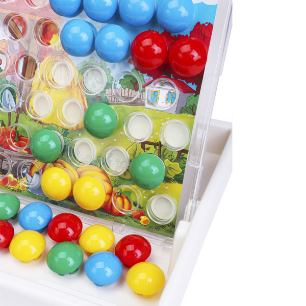 Мозаика пластиковая в чемодане "Мозайкин", 48 деталей ширина 3 см, 16 карточек, РЫЖИЙ КОТ, И-7495 - Конструкторы