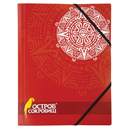 Папка на резинках ОСТРОВ СОКРОВИЩ, А4, цветная печать, до 300 листов, 500 мкм, 228052 - Папки на резинках пластиковые