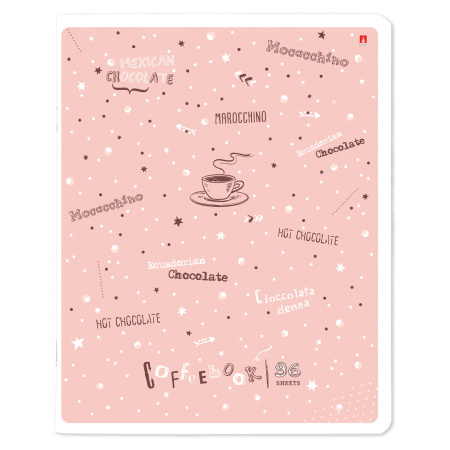 Тетрадь А5 96 л. АЛЬТ скоба, клетка, гибридный лак, "Coffe time" (5 видов), 7-96-1160 - Тетради более 60 листов